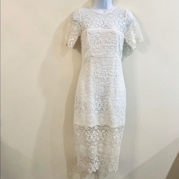 White lace midi dress - Picture 2 of 3